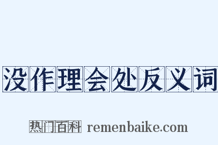 没作理会处反义词是什么意思的图片